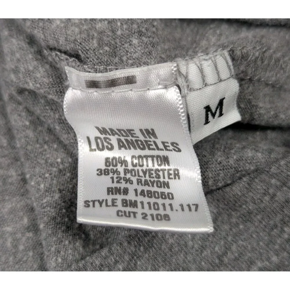 Buck Mason T-Shirt Mens Medium Gray Curved Hem Made In USA Tee Cotton Blend - Picture 6 of 8